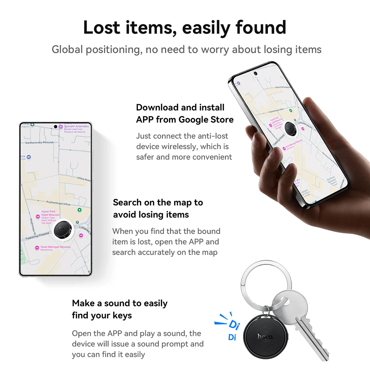 HOCO E96A Smart Tracker for Android (Google Find My Device)