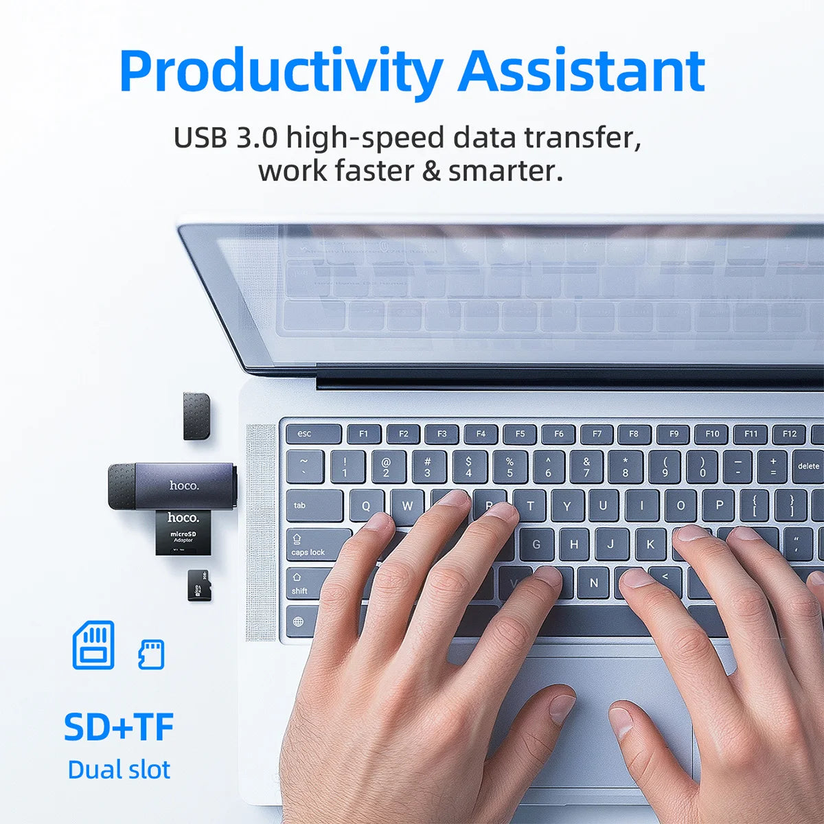 HOCO HB45 2-in-1 USB-A & USB-C Card Reader