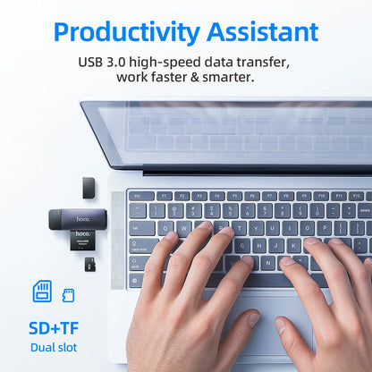 HOCO HB45 2-in-1 USB-A & USB-C Card Reader