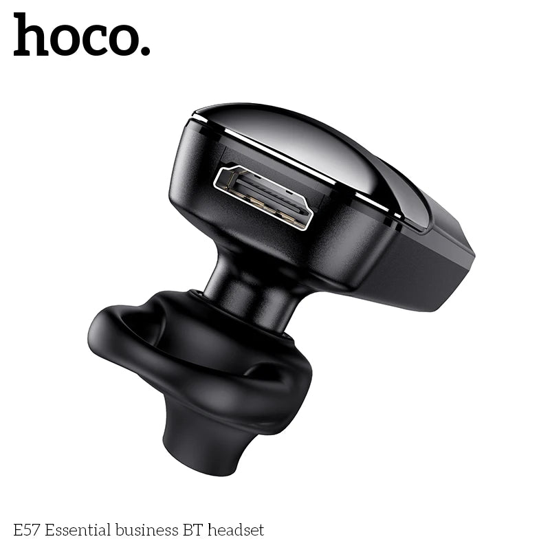 Black hoco E57 Essential business BT headset on a white background