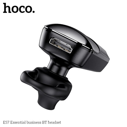 Black hoco E57 Essential business BT headset on a white background