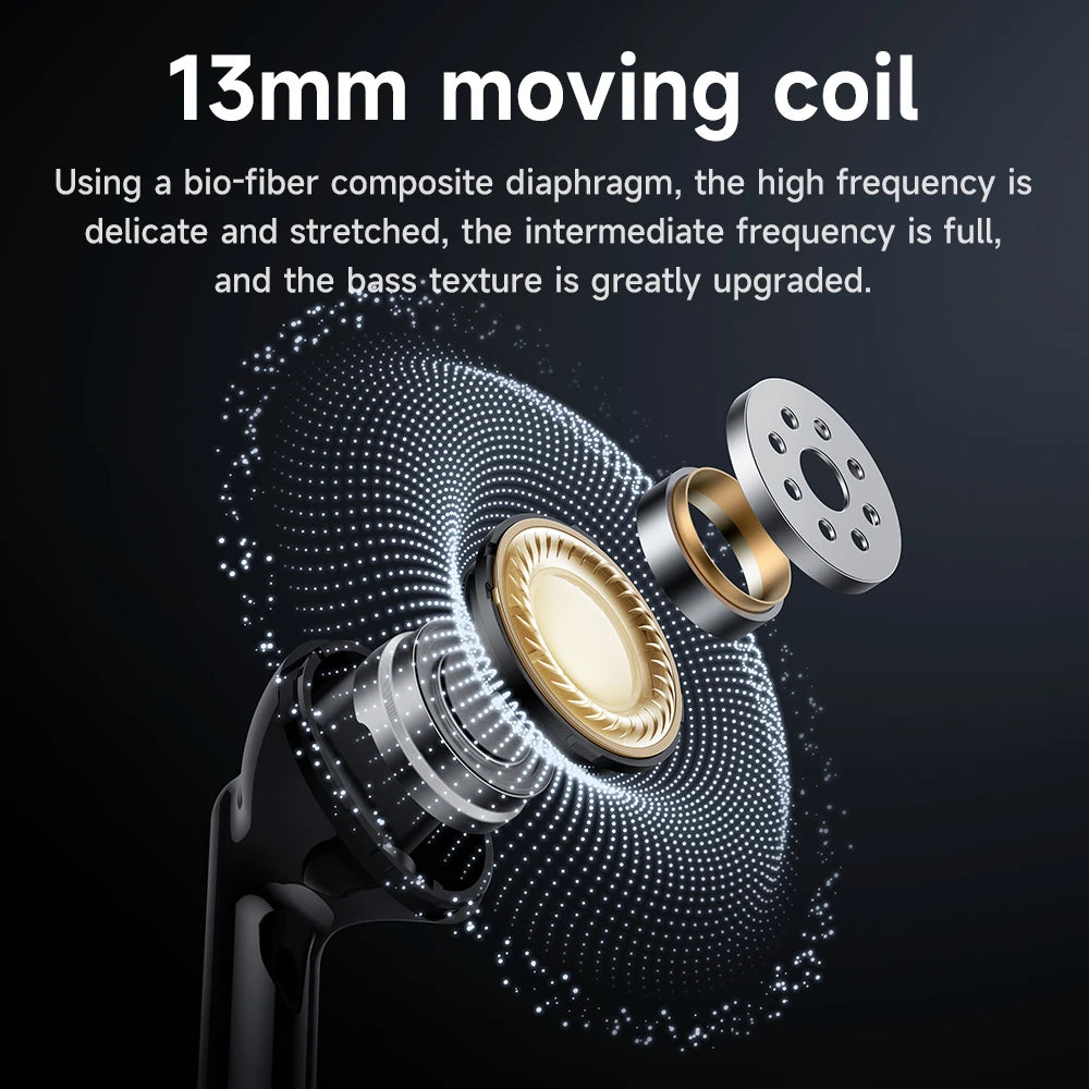 13mm moving coil with bio-fiber composite diaphragm on a dark background