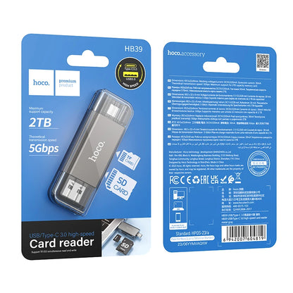 HOCO HB39 USB-C 3.0 SD & microSD Card Reader