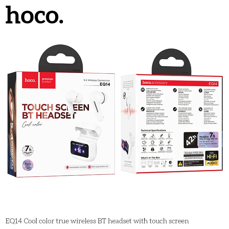 HOCO EQ14 Smart Touchscreen Wireless Earbuds