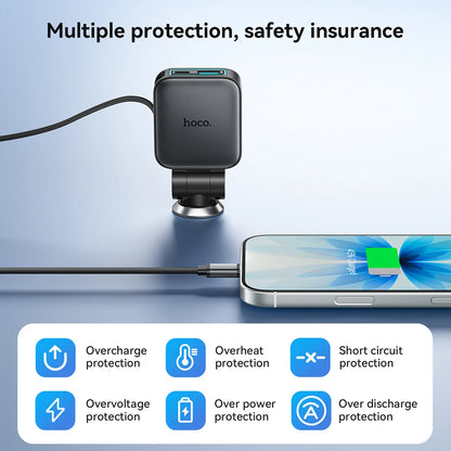 HOCO Z67 60W Retractable USB-C Car Charger