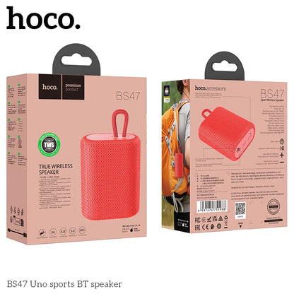Hoco BS47 Uno sports BT speaker packaging on a white background