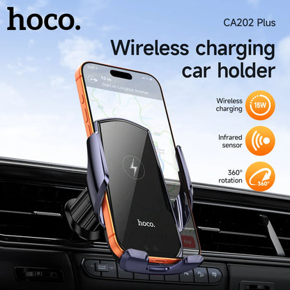 HOCO CA202 Plus 15W Smart Wireless Car Holder