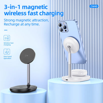 HOCO CW40 3-in-1 Magnetic Wireless Charging Stand