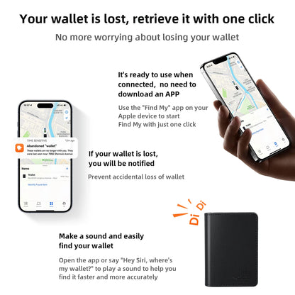 HOCO E91F Wallet Tracker with Apple Find My and Wireless Charging