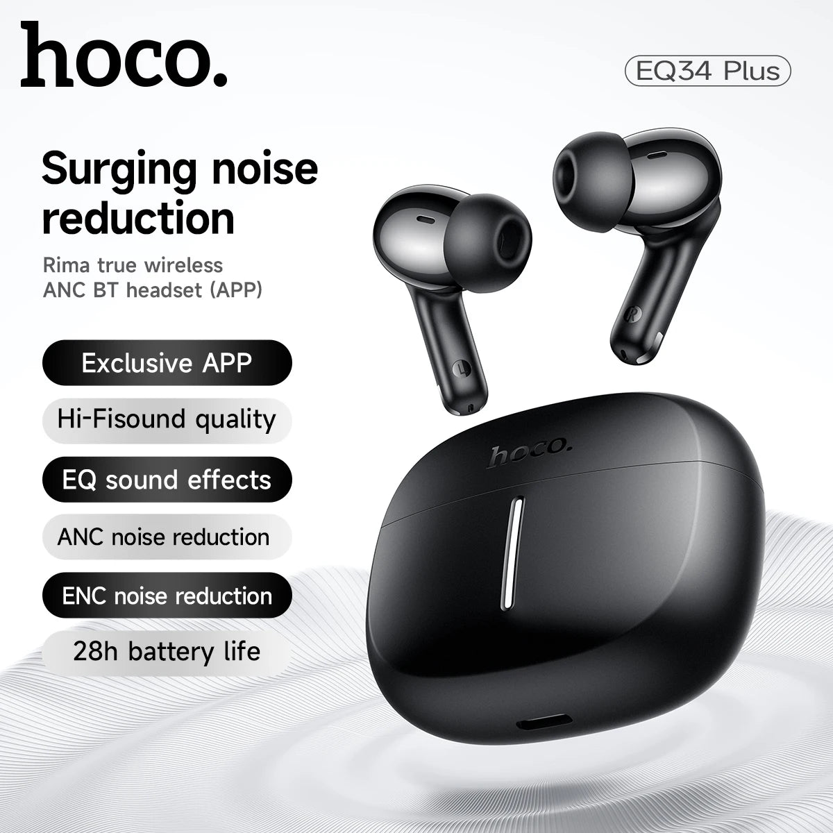 HOCO EQ34 Plus ANC App-Controlled Wireless Earbuds