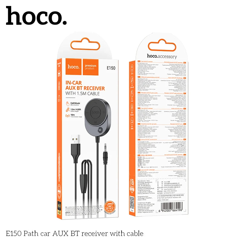 HOCO E150 Bluetooth 5.4 AUX Receiver for Car