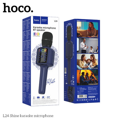 Hoco L24 Shine karaoke microphone packaging on a white background