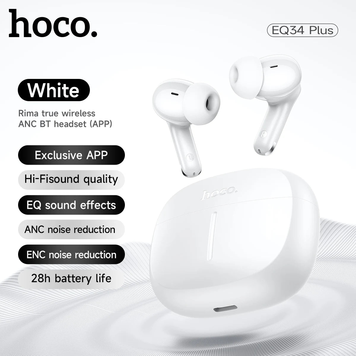 HOCO EQ34 Plus ANC App-Controlled Wireless Earbuds