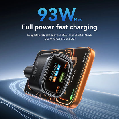HOCO Z70 93W 3-Port Car Charger with TFT Display