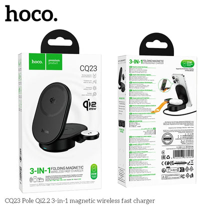 HOCO CQ23 Qi2 3-in-1 Magnetic Wireless Charger