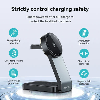 HOCO CQ3 3-in-1 Foldable Magnetic Wireless Charging Stand