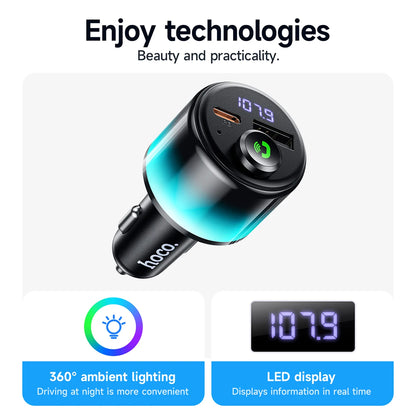 HOCO E166 Bluetooth 6.0 FM Transmitter with PD 30W & QC 3.0