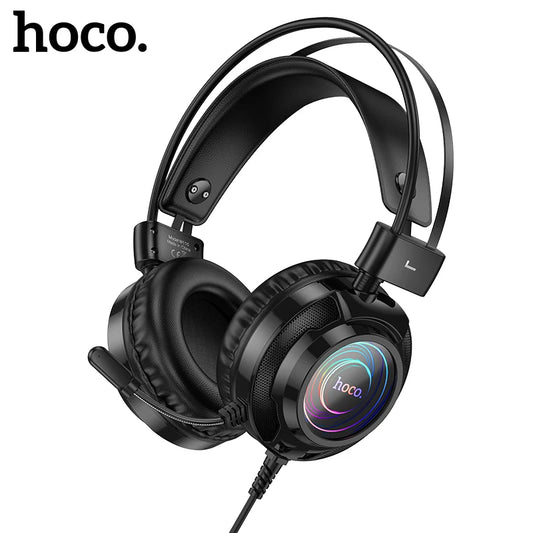 HOCO W110 RGB Gaming Wired Headset with Noise-Canceling Mic
