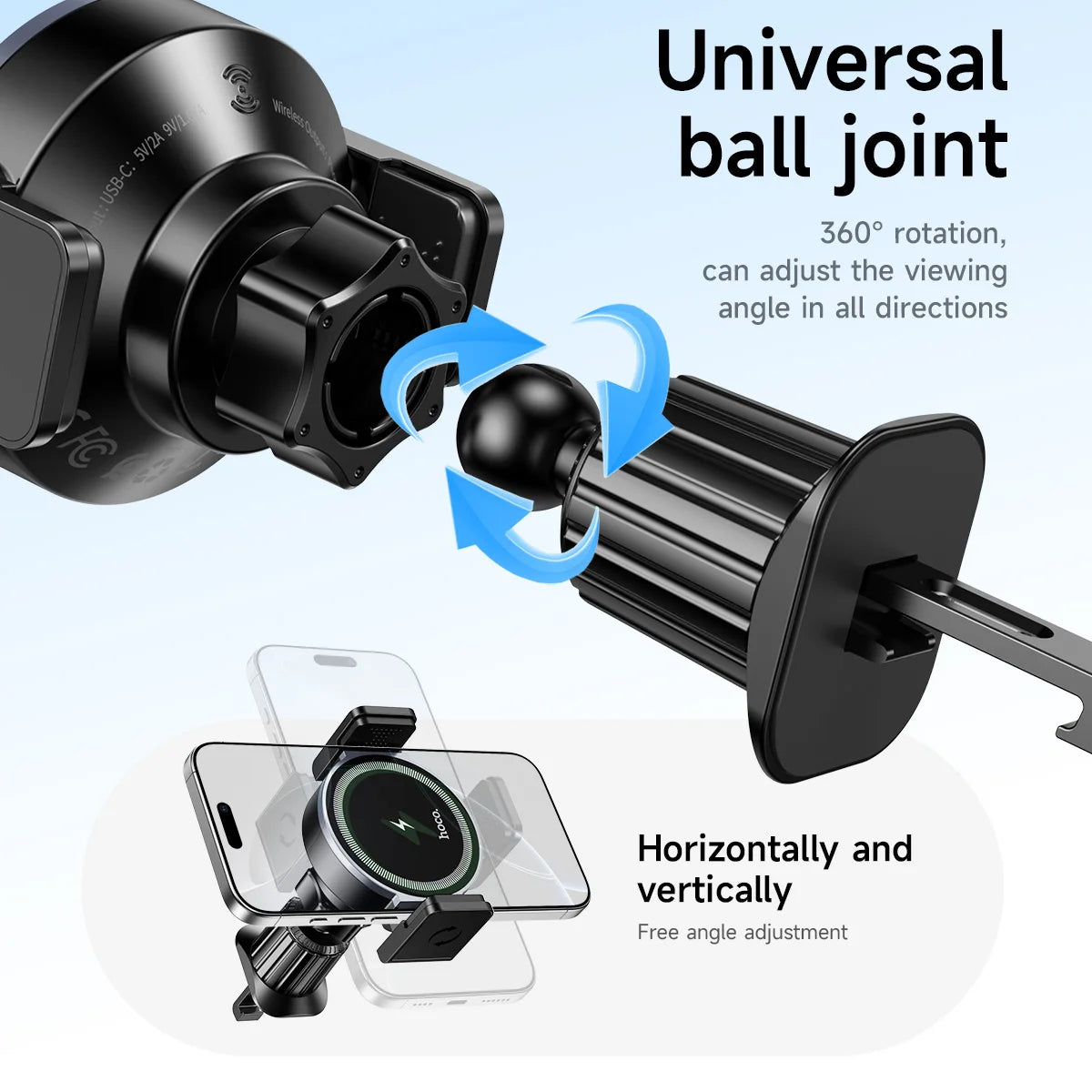 HOCO HW35 Magnetic Wireless Car Charger Mount 15W