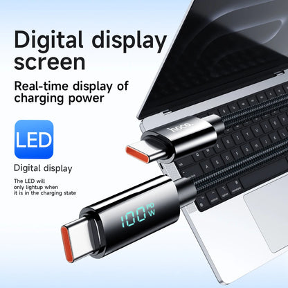 HOCO U125 100W USB-C to USB-C Cable with LED Display