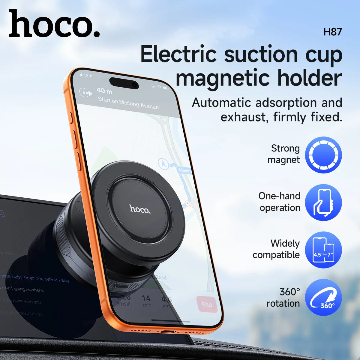HOCO H87 Magnetic Vacuum Car Phone Mount