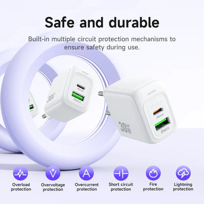 HOCO CS55A Dual Port PD 30W + QC 3.0 Wall Charger