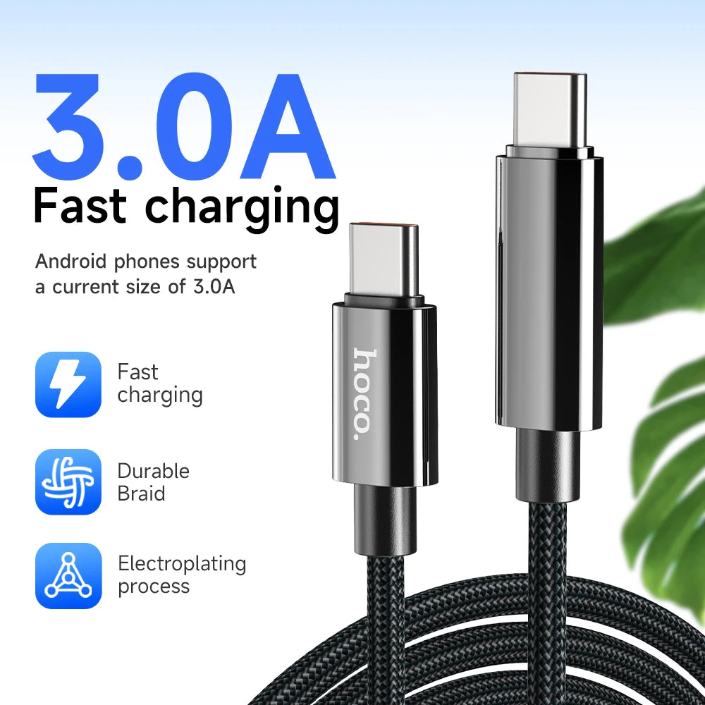 HOCO U125 100W USB-C to USB-C Cable with LED Display