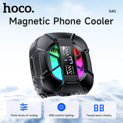 HOCO GA5 Magnetic Phone Cooler with Digital Display and RGB