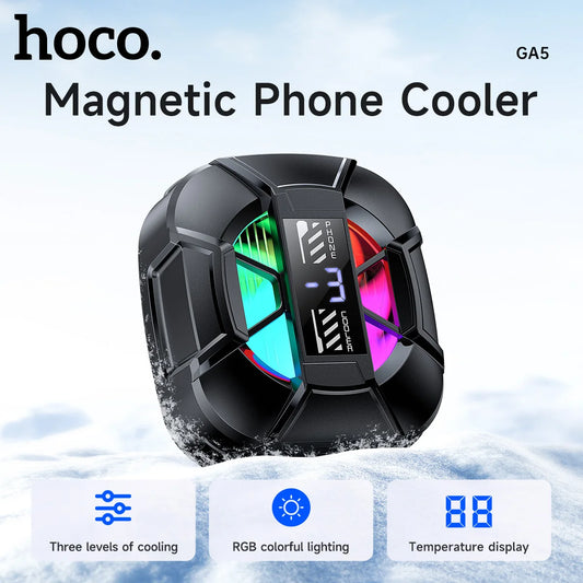 HOCO GA5 Magnetic Phone Cooler with Digital Display and RGB