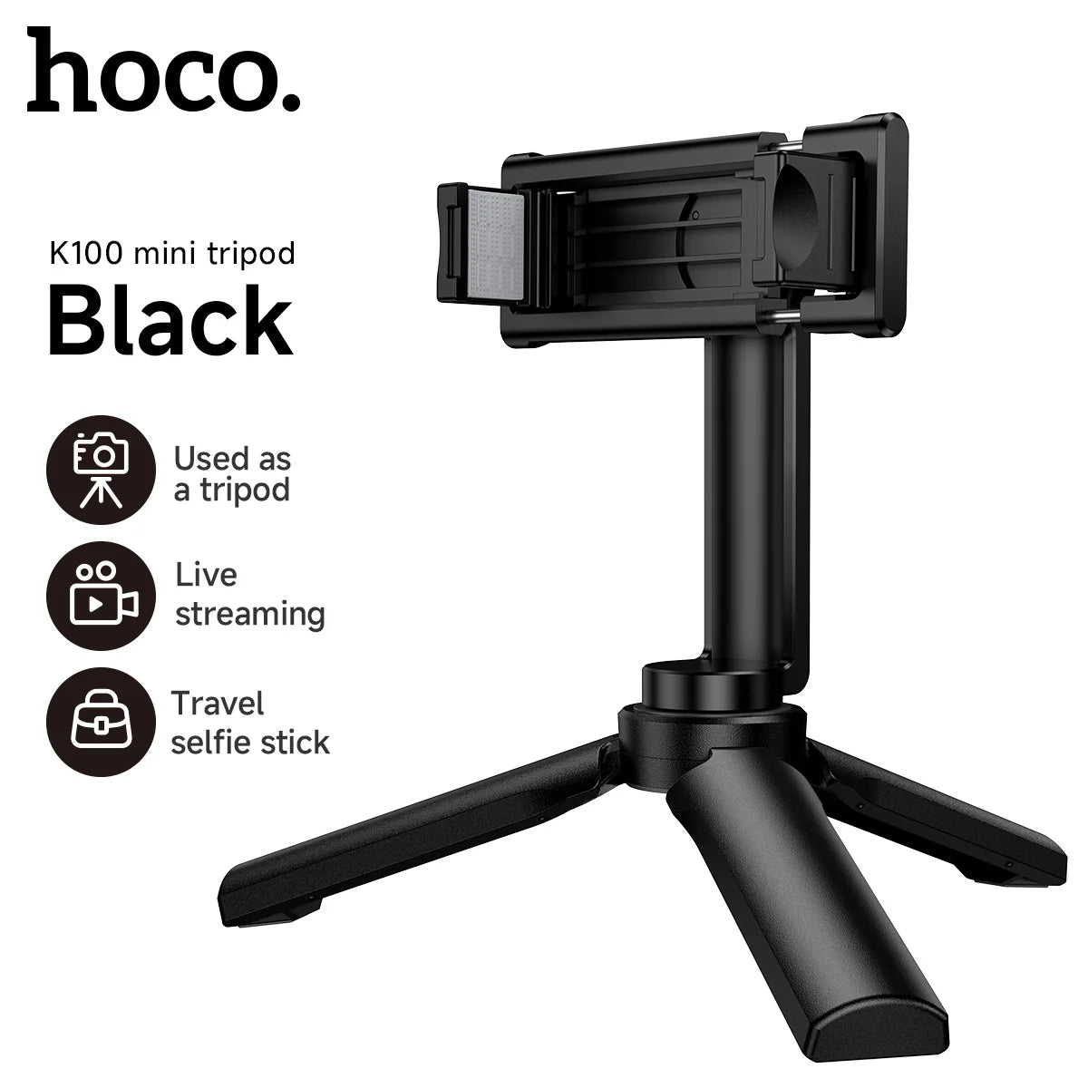 HOCO K100 3-in-1 Mini Tripod for Smartphones and Action Cameras