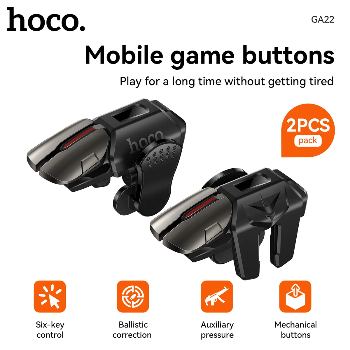 HOCO GA22 Mobile Gaming Triggers with 6 Buttons (2-Pack)