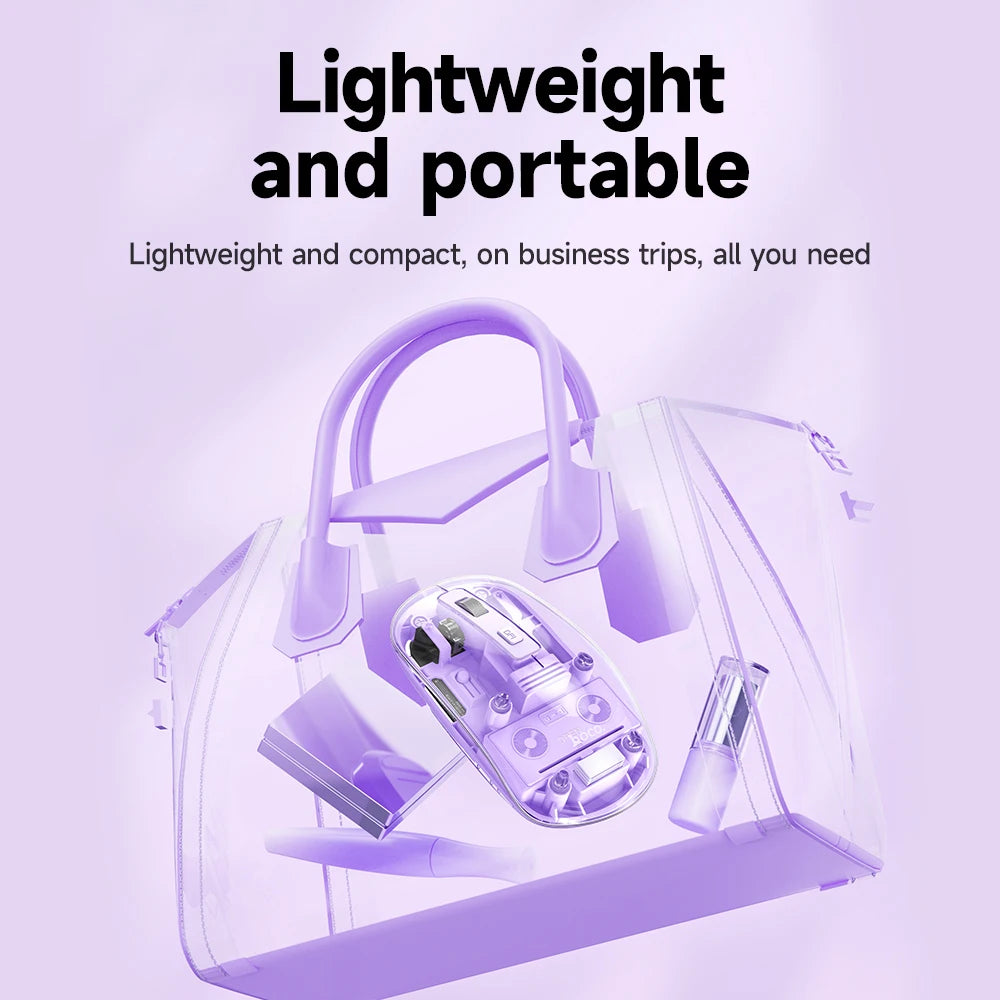 HOCO GM29 Transparent Dual-Mode Wireless Mouse – 1600 DPI Silent