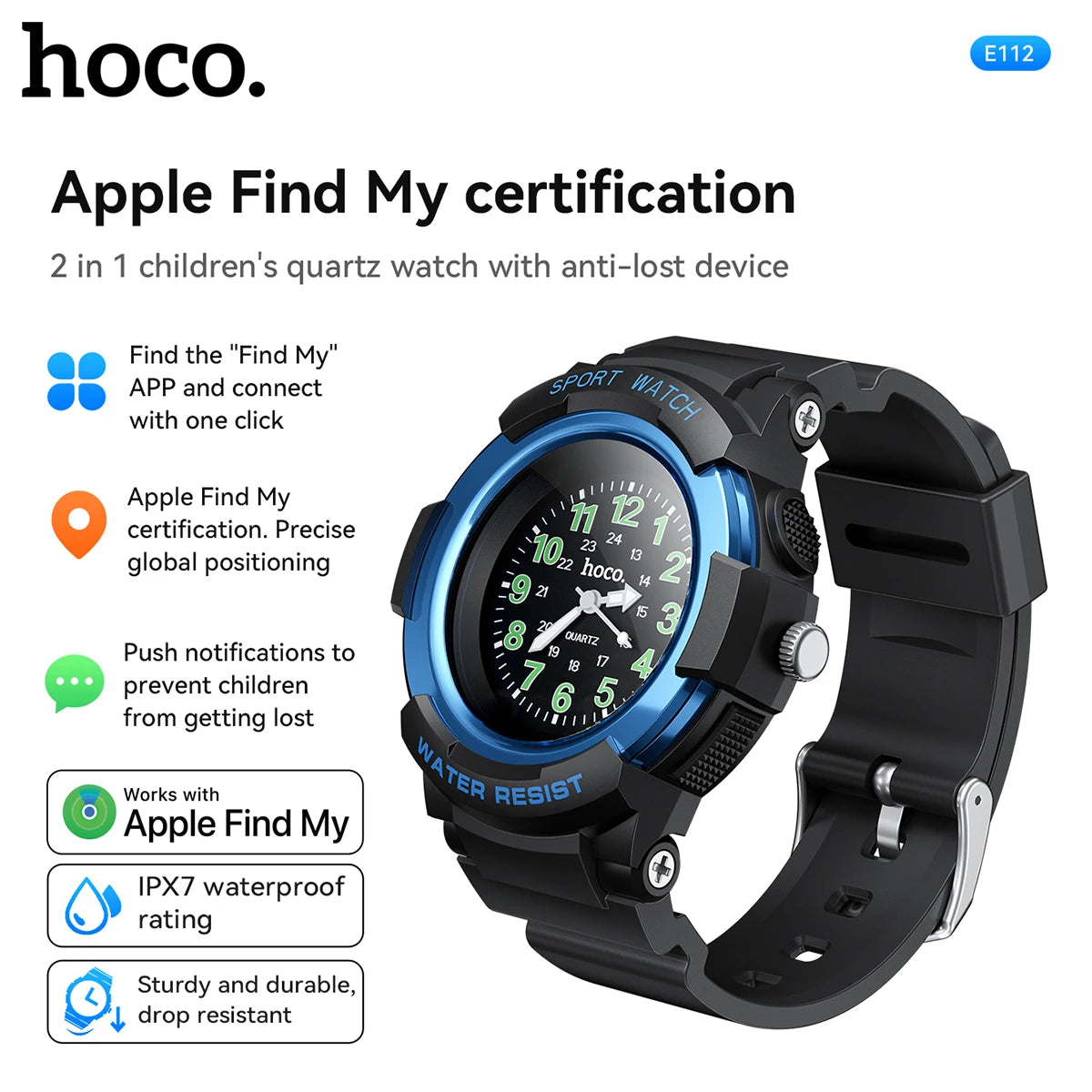 HOCO E112 Kids Smartwatch with Apple Find My