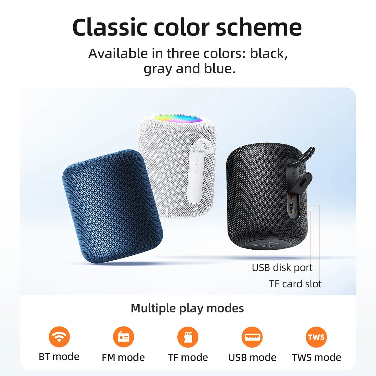 HOCO HC30 LED Mini Bluetooth Speaker – 5W Portable Sound