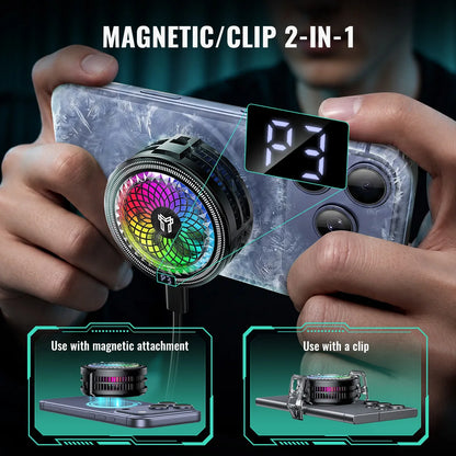 HOCO GA6 AI Magnetic Phone Cooler with RGB Display