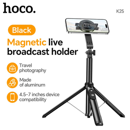 Hoco K25 magnetic live broadcast holder with smartphone attachment on a white background