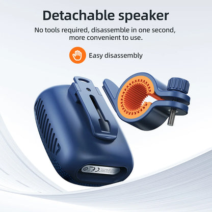 Detachable speaker with easy disassembly feature on a white background