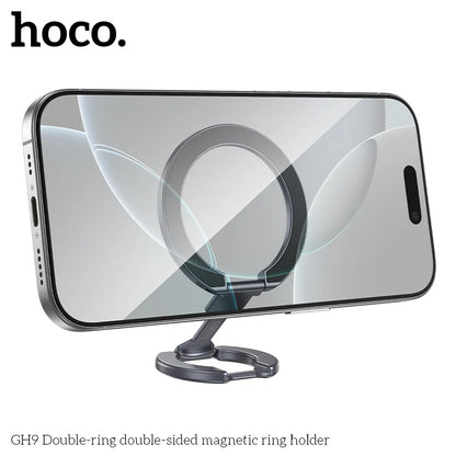 HOCO GH9 Magnetic Double Ring Phone Holder (MagSafe Compatible)