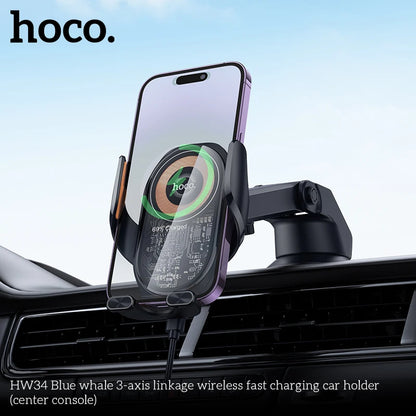 HOCO HW34 Automatic Wireless Car Charger Mount 15W