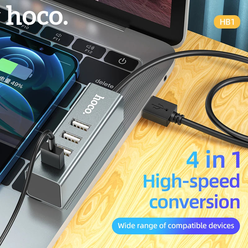 HOCO HB1 4-Port USB 2.0 High-Speed Hub