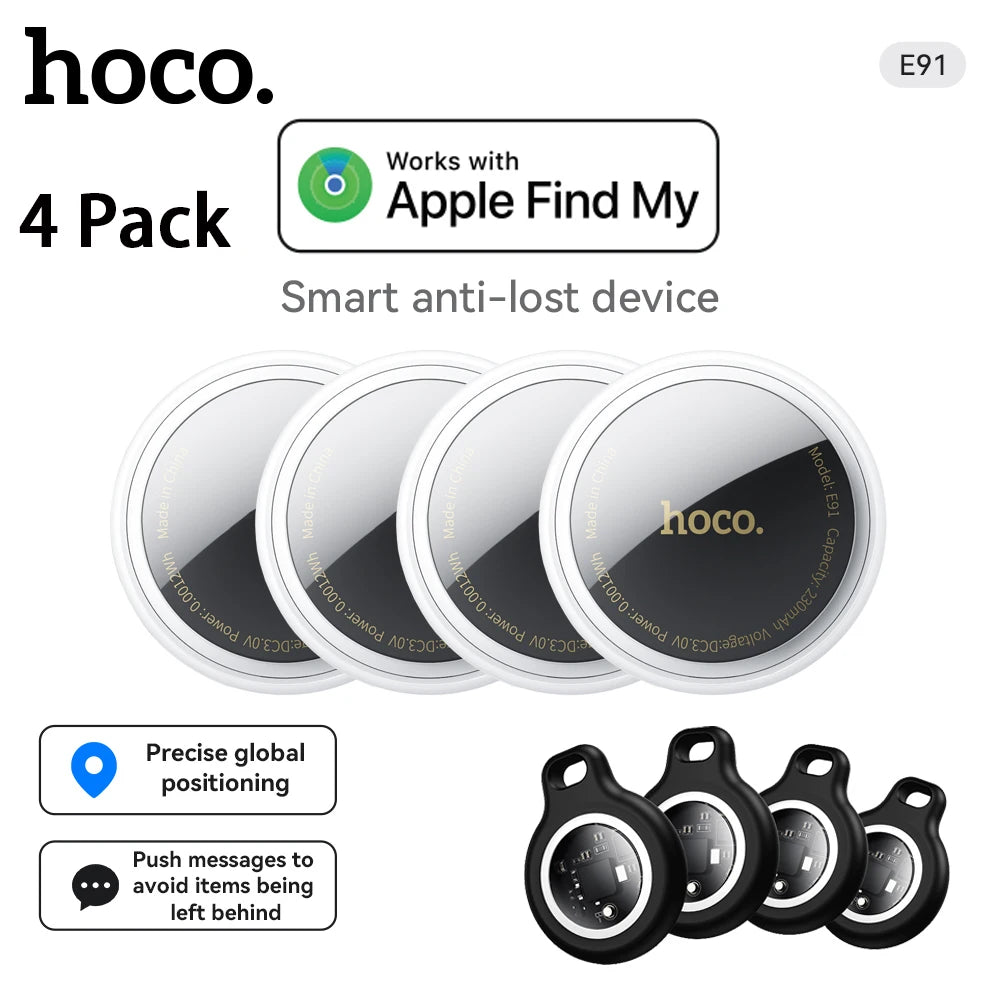 HOCO E91 4 Pack Smart Anti-Lost GPS Tracker with Apple Find My Integration