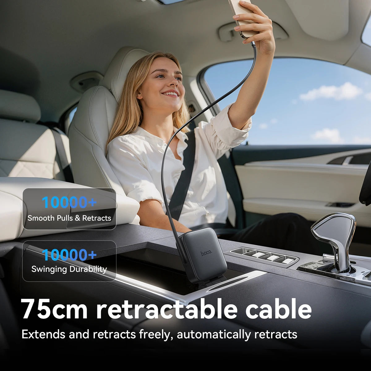 HOCO Z67 60W Retractable USB-C Car Charger