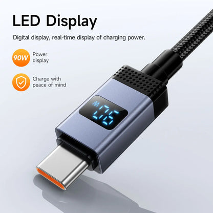 HOCO X118 USB-C to USB-C 100W Charging Cable with Digital Display