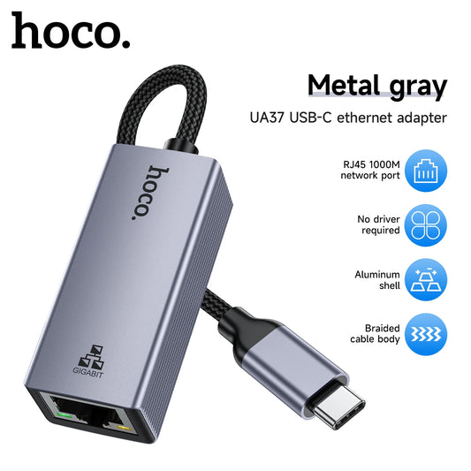 HOCO UA37 USB-C to Gigabit Ethernet Adapter