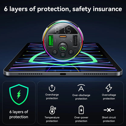 Smart phone charger with protective features on a dark background