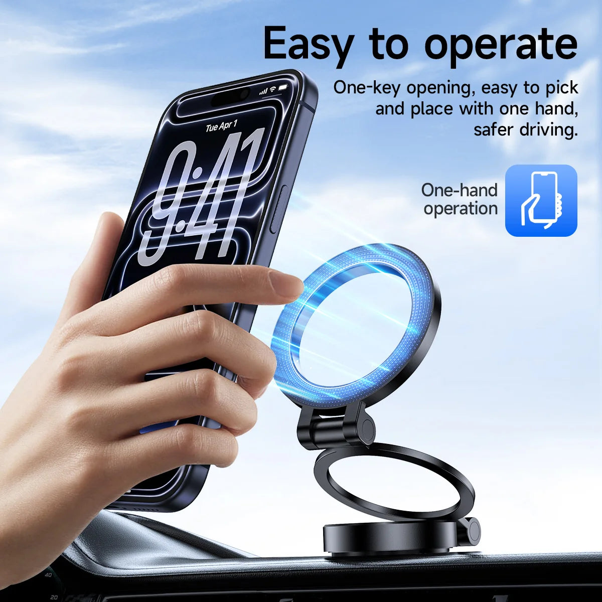 HOCO H98 Foldable Magnetic Car Phone Mount