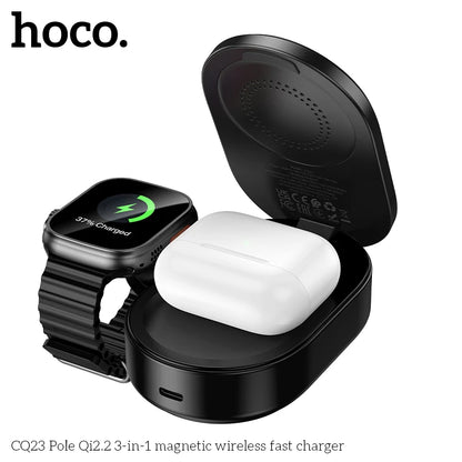 HOCO CQ23 Qi2 3-in-1 Magnetic Wireless Charger