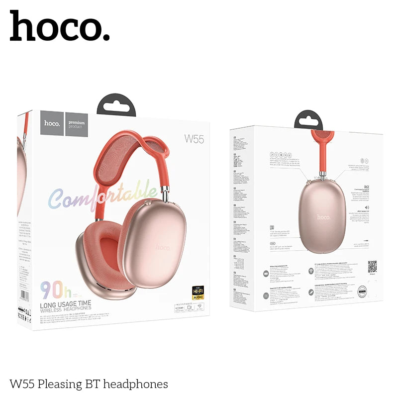 Hoco W55 Pleasing BT headphones packaging on a white background