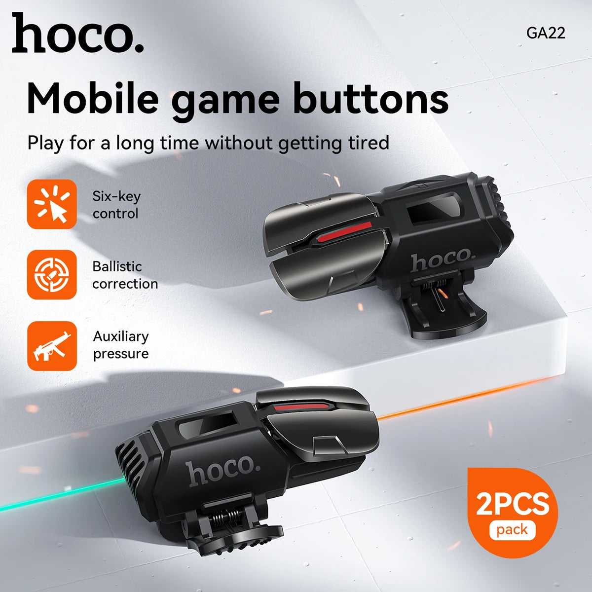 HOCO GA22 Mobile Gaming Triggers with 6 Buttons (2-Pack)