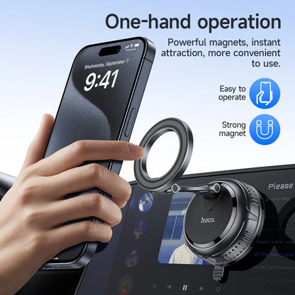 HOCO H92 Magnetic Car Phone Mount with Suction Cup and 360° Rotation